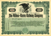 Wilkes-Barre Railway Co. - Unissued Stock Certificate